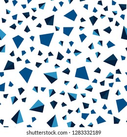 Dark BLUE vector seamless, isometric background with triangles. Modern abstract illustration with colorful triangles. Template for business cards, websites.