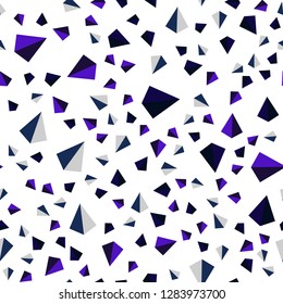 Dark BLUE vector seamless, isometric background with triangles. Glitter abstract illustration with triangular shapes. Design for textile, fabric, wallpapers.
