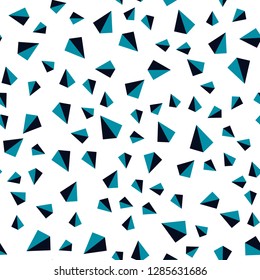 Dark BLUE vector seamless, isometric cover with polygonal style. Abstract gradient illustration with triangles. Design for textile, fabric, wallpapers.