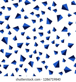 Dark BLUE vector seamless, isometric backdrop with lines, triangles. Abstract gradient illustration with triangles. Design for textile, fabric, wallpapers.