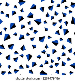 Dark BLUE vector seamless, isometric backdrop with lines, triangles. Abstract gradient illustration with triangles. Design for textile, fabric, wallpapers.