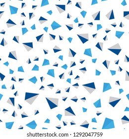 Dark BLUE vector seamless, isometric texture with triangular style. Illustration with set of colorful triangles. Design for textile, fabric, wallpapers.