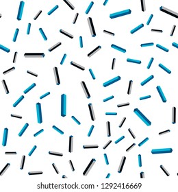 Dark BLUE vector seamless, isometric background with stright stripes. Blurred decorative design in simple style with lines. Template for business cards, websites.