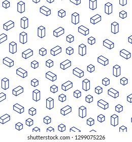 Dark BLUE vector seamless, isometric cover in polygonal style. Glitter abstract illustration with rectangular shapes. Pattern for trendy fabric, wallpapers.