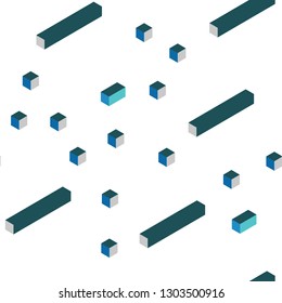 Dark BLUE vector seamless, isometric cover in polygonal style. Rectangles on abstract background with colorful gradient. Pattern for trendy fabric, wallpapers.