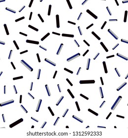 Dark BLUE vector seamless, isometric texture with colored lines. Modern geometrical abstract illustration with Lines. Design for textile, fabric, wallpapers.