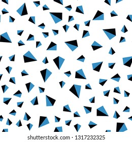 Dark BLUE vector seamless, isometric pattern with polygonal style. Beautiful illustration with triangles in nature style. Design for wallpaper, fabric makers.