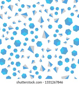 Dark BLUE vector seamless, isometric layout with rectangles, triangles. Lines, rhombus with colorful gradient. Template for business cards, websites.