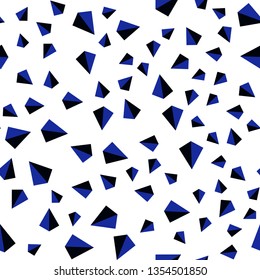 Dark BLUE vector seamless, isometric template with crystals, triangles. Decorative design in abstract style with triangles. Design for wallpaper, fabric makers.