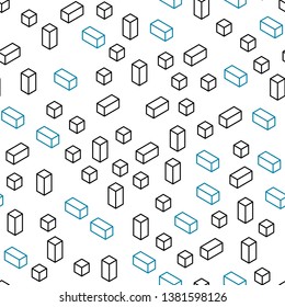 Dark BLUE vector seamless, isometric backdrop with rhombus. Modern abstract illustration with colorful rectangles. Texture for window blinds, curtains.
