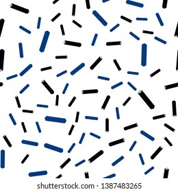 Dark BLUE vector seamless, isometric template with repeated sticks. Modern geometrical abstract illustration with Lines. Texture for window blinds, curtains.