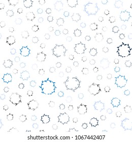 Dark BLUE vector seamless  layout with circle shapes. Modern abstract illustration with colorful water drops. Completely new template for your brand book.