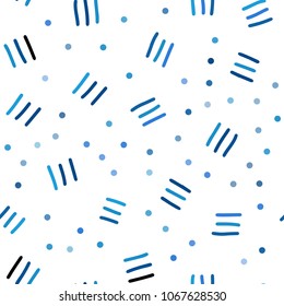Dark BLUE vector seamless layout with simple elements. Seamless Illustration with set of abstact gradient lines. Trendy design for wallpaper, fabric makers.