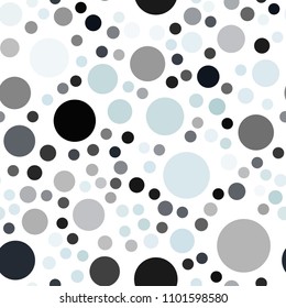 Dark BLUE vector seamless layout with circle shapes. Blurred bubbles on abstract background with colorful gradient. Pattern can be used for futuristic ad, booklets.