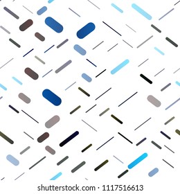 Dark BLUE vector seamless layout with flat lines. Glitter abstract illustration with colored sticks. The pattern can be used as ads, poster, banner for commercial.