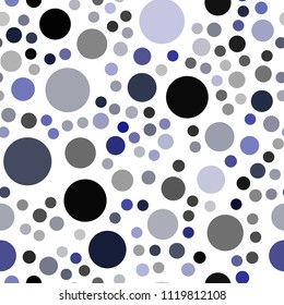 Dark BLUE vector seamless layout with circle shapes. Glitter abstract illustration with blurred drops of rain. New design for ad, poster, banner of your website.