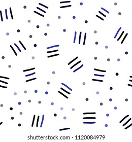 Dark BLUE vector seamless layout with simple elements. Seamless gradient abstract lines on white background. Template for business cards, websites.