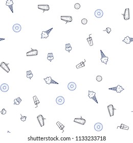 Dark BLUE vector seamless layout with restaurant food. Glitter abstract sketch with gourmet food. Pattern for ad, booklets, leaflets of restaurants.