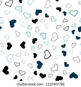 Dark BLUE vector seamless layout with sweet hearts. Beautiful colored illustration with hearts in celebration style. Beautiful design for your business advert of anniversary.