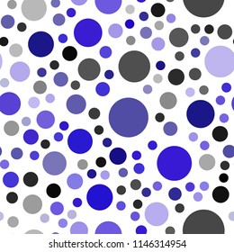 Dark BLUE vector seamless layout with circle shapes. Modern abstract illustration with colorful water drops. Beautiful design for your business advert.