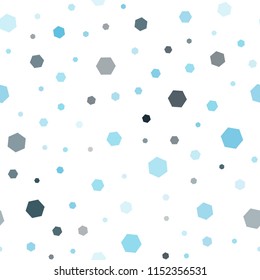 Dark BLUE vector seamless layout with hexagonal shapes. Design in abstract style with hexagons. New design for website's poster, banner.
