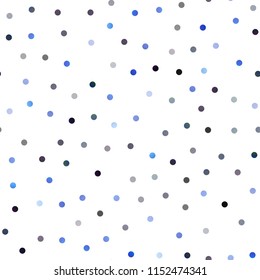 Dark BLUE vector seamless layout with circle shapes. Blurred bubbles on abstract background with colorful gradient. Completely new template for your brand book.