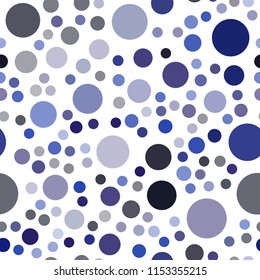 Dark BLUE vector seamless layout with circle shapes. Blurred bubbles on abstract background with colorful gradient. Pattern can be used for ads, leaflets.