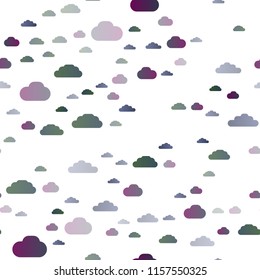 Dark BLUE vector seamless layout with cloudscape. Colorful illustration with abstract clouds. Pattern for trendy fabric, wallpapers.