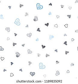 Dark BLUE vector seamless layout with sweet hearts. Illustration with hearts in love concept for valentine's day. Pattern for carnival, festival romantic leaflets.