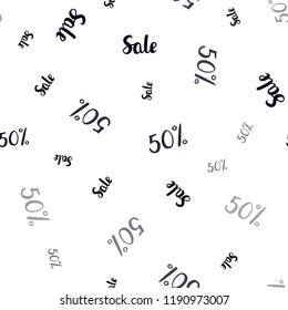 Dark BLUE vector seamless layout with discount of 50%. Abstract illustration with colorful gradient symbols of sales. Backdrop for ads, leaflets of Black Friday.