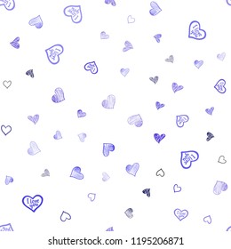 Dark BLUE vector seamless layout with sweet hearts. Illustration with hearts in love concept for valentine's day. Pattern for marriage gifts, congratulations.