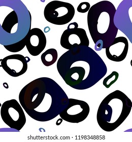 Dark BLUE vector seamless layout with circle spots. Glitter abstract illustration with blurred drops of rain. Design for textile, fabric, wallpapers.