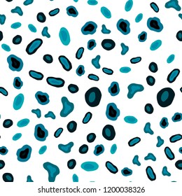 Dark BLUE vector seamless layout with circle shapes. Modern abstract illustration with colorful water drops. Design for textile, fabric, wallpapers.