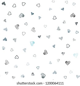 Dark BLUE vector seamless layout with sweet hearts. Glitter abstract illustration with colorful hearts in romantic style. Pattern for marriage gifts, congratulations.