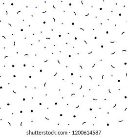 Dark BLUE vector seamless layout with circles, lines. Illustration with set of colorful abstract circles and lines. Design for textile, fabric, wallpapers.
