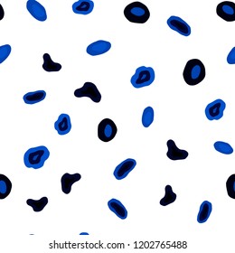 Dark BLUE vector seamless layout with circle shapes. Glitter abstract illustration with blurred drops of rain. Pattern for design of window blinds, curtains.