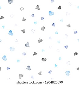 Dark BLUE vector seamless layout with sweet hearts. Illustration with hearts in love concept for valentine's day. Template for Valentine's greeting postcards.