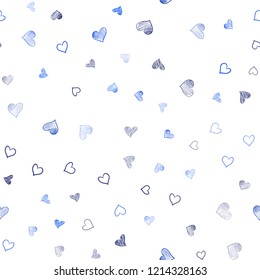 Dark BLUE vector seamless layout with sweet hearts. Illustration with hearts in love concept for valentine's day. Template for Valentine's greeting postcards.