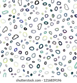 Dark BLUE vector seamless layout with circle spots. Colorful illustration with blurred circles in nature style. Design for textile, fabric, wallpapers.