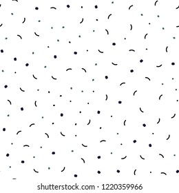 Dark BLUE vector seamless layout with circles, lines. Abstract illustration with colorful discs and triangles. Pattern for design of fabric, wallpapers.