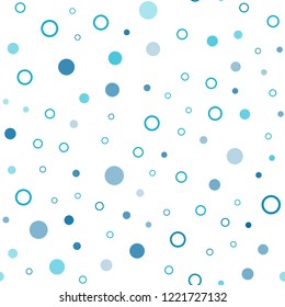 Dark BLUE vector seamless layout with circle shapes. Modern abstract illustration with colorful water drops. Template for business cards, websites.