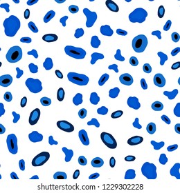 Dark BLUE vector seamless layout with circle shapes. Modern abstract illustration with colorful water drops. Trendy design for wallpaper, fabric makers.