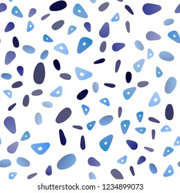 Dark BLUE vector seamless layout with circles, lines. Glitter abstract illustration with spheres, triangular lines. Pattern for commercials.