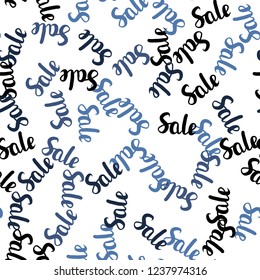 Dark BLUE vector seamless layout with discount of 70, 90%. Gradient illustration with discount signs on white backdrop. Design for business ads, commercials.