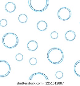 Dark BLUE vector seamless layout with circle shapes. Illustration with set of shining colorful abstract circles. Pattern for trendy fabric, wallpapers.