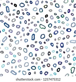 Dark BLUE vector seamless layout with circle spots. Blurred bubbles on abstract backdrop with colorful gradient. Template for business cards, websites.