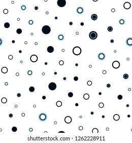 Dark BLUE vector seamless layout with circle shapes. Modern abstract illustration with colorful water drops. Pattern for trendy fabric, wallpapers.