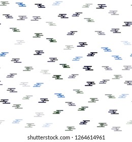 Dark BLUE vector seamless layout with flat lines. Blurred decorative design in simple style with lines. The template can be used as a background.