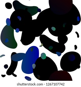 Dark BLUE vector seamless layout with circle spots. Blurred bubbles on abstract backdrop with colorful gradient. Design for textile, fabric, wallpapers.