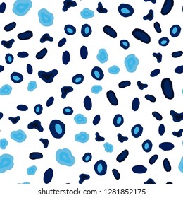 Dark BLUE vector seamless layout with circle shapes. Blurred decorative design in abstract style with bubbles. Pattern for design of window blinds, curtains.
